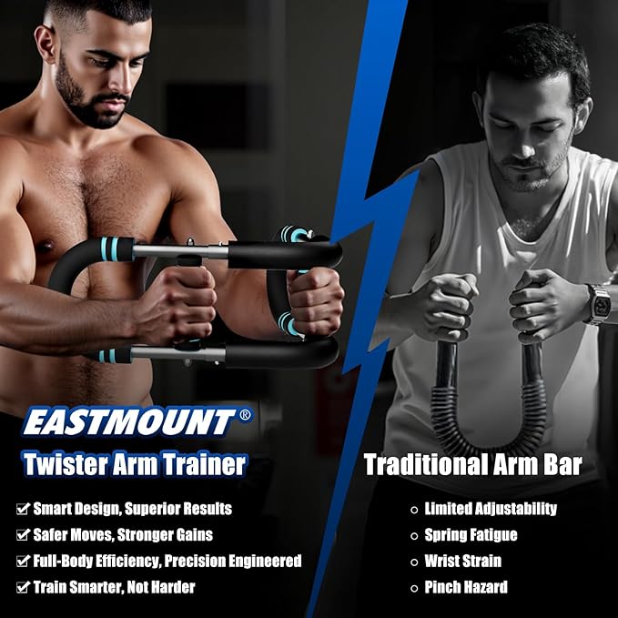 EAST MOUNT Twister Arm Trainer 20-110lb Adjustable Chest Workout Equipment for Men Women Portable Spring Resistance Muscle Builder Strength Training for Arms Chest Shoulders for Home Gym Fitness