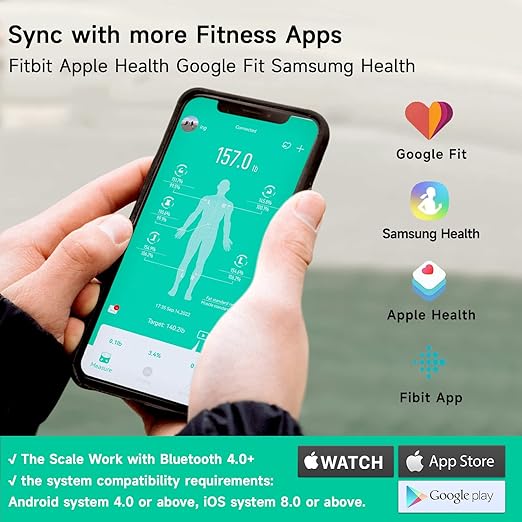 EEBBL Weight Scale for Body Fat with Handle, 20 Precise Body Biological Analyzer, Digital Bathroom Weighing Bluetooth Scale, Body Composition Monitor Health Analyzer 400 lbs - Black，with Baby/Pet Mode