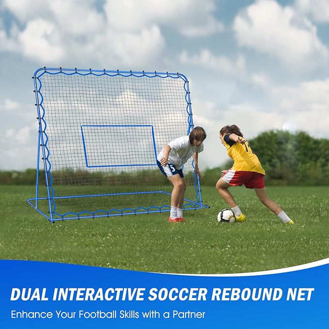 Soccer Rebounder Net, Quick-Switch Angle Soccer Training for Control, Passing Practice, Easy Setup Rebounder Gifts Aids & Equipment for Kids,Teens & Adults
