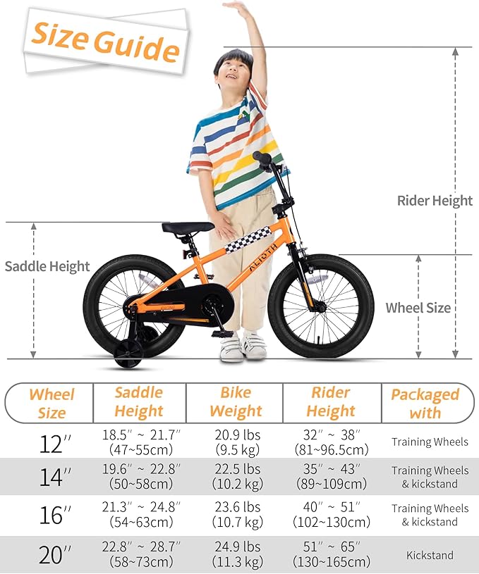 BMX Style Kids Bike for 2-8 Years Old Boys Girls Toddlers 12 14 16 Inches Bicycle with Training Wheels Coaster Brake, Multiple Color