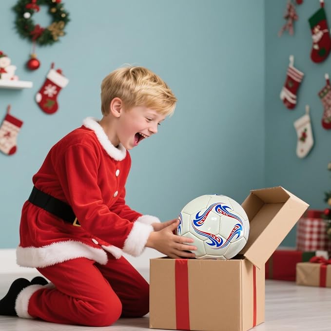 ABAJI Soccer Ball Size 3 4 5 Practice Training Balls Gift Thicker Leather Anti Exploded Indoor Outdoor Come with Pump Needle