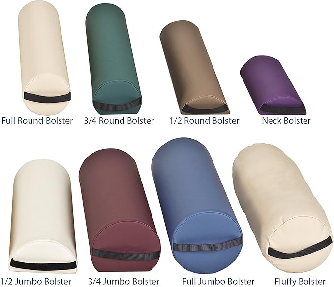 Earthlite Bolster Pillow Full Round – Durable Massage Bolster, 100% PU Upholstery incl. Strap Handle/Professional Quality for Massage Table/Back Pain Relief