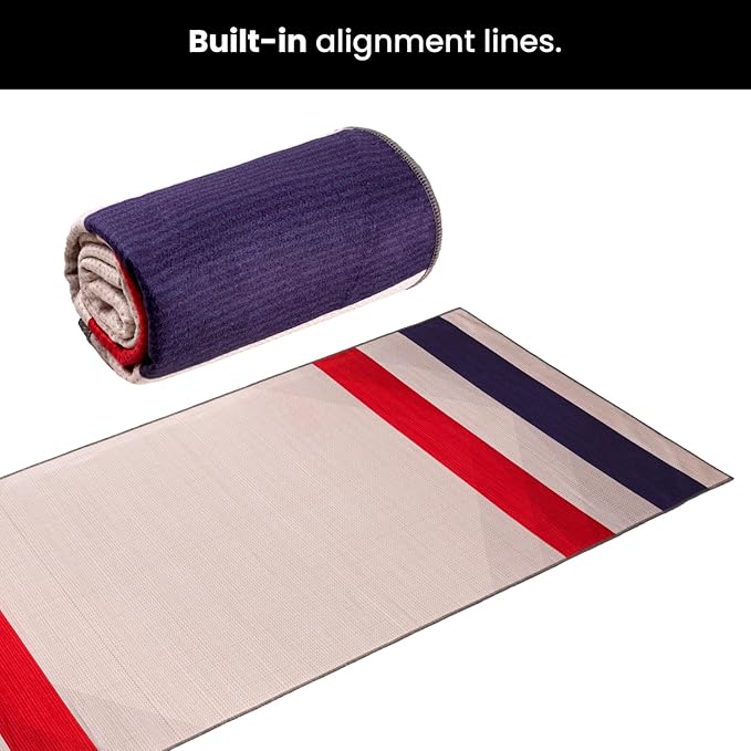 Yoga Drip Yoga Towel - Non Slip Hot Yoga Mat Towel With Corner Pockets, No-Skid Grip, and Built-in Alignment Lines | Soft, Moisture Wicking, and Sweat Absorbent | No Bunching, Stays in Place 72" x 25"