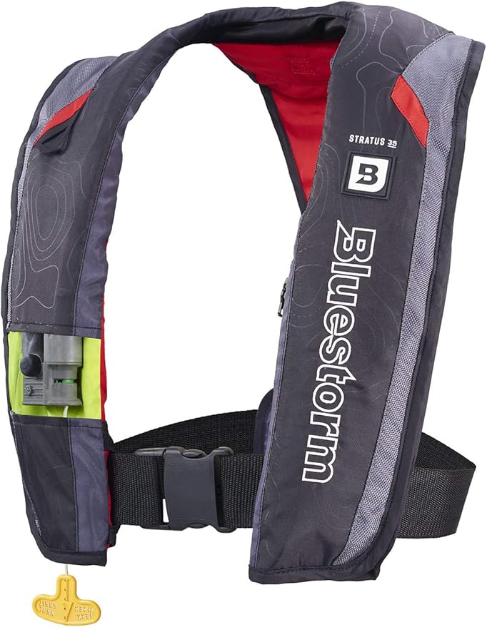 BLUESTORM Stratus 35 Inflatable Life Jacket PFD for Adults | US Coast Guard (USCG) Approved Automatic Self Inflating Life Vest Preserver with Manual Ripcord