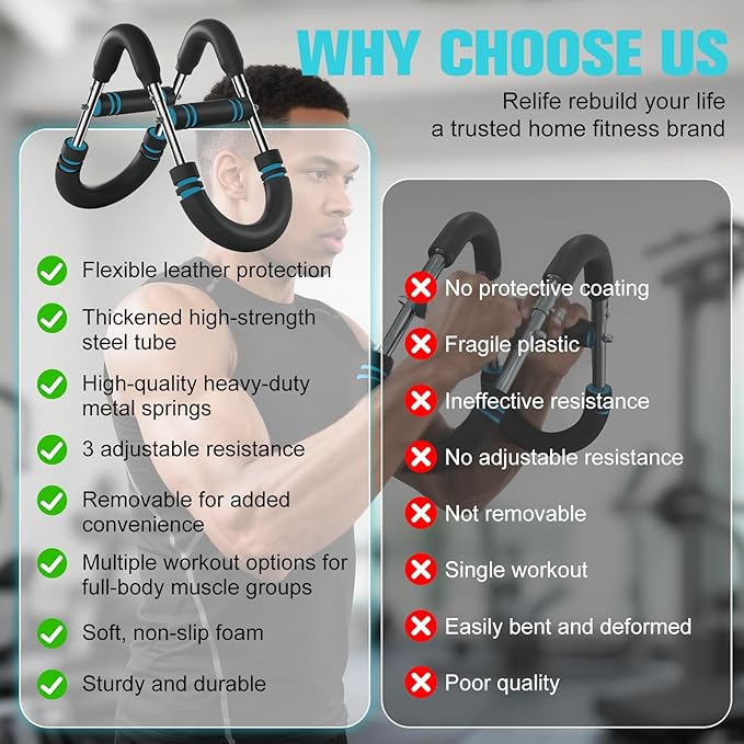 Relife Twister Arm Trainer,40-130lbs Arm Trainer for Forearms & Chest Muscle Training Workout,Adjustable Spring Resistance Chest Exercise, Portable Home Gym Strength Equipment for Men & Women