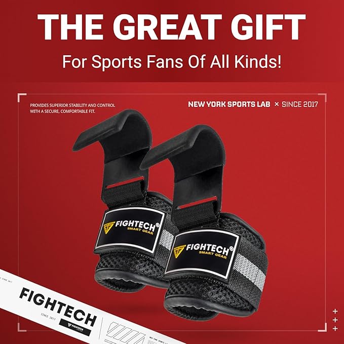 Premium Weight Lifting Hooks (Pair) - Heavy Duty Hand Grip and Wrist Straps Support - 9 mm Neoprene Padded for Deadlifts, Pull Ups, and Shrugs - Durable Workout Accessories for Men and Women