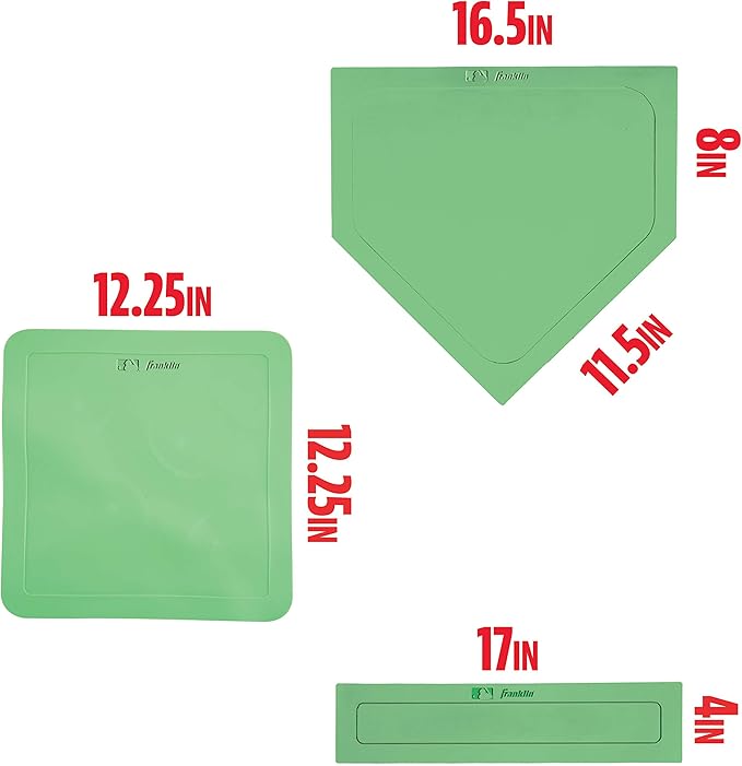 Franklin Sports MLB Throw Down Baseball Bases with Home Plate + Pitcher's Rubber - Backyard Rubber Base Set Perfect for Baseball, Teeball + Kickball