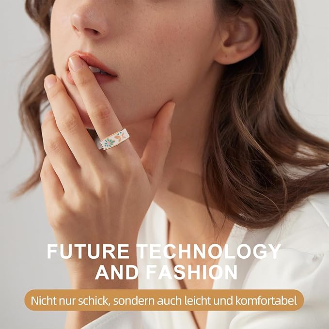 Smart Ring Health Tracker, for men and women, equipped with heart rate monitor, sleep tracker, 8 exercise modes, step counter, 5-7 days battery life, no subscription fee, IP68 waterproof R18 (9)