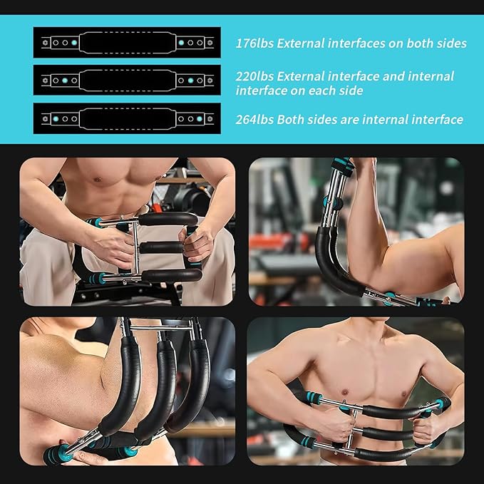 Twister Arm Trainer, Adjustable Chest Workout Equipment Arm Trainer for Men Forearm Exerciser Ab Twister Arm Blaster Portable Home Gym