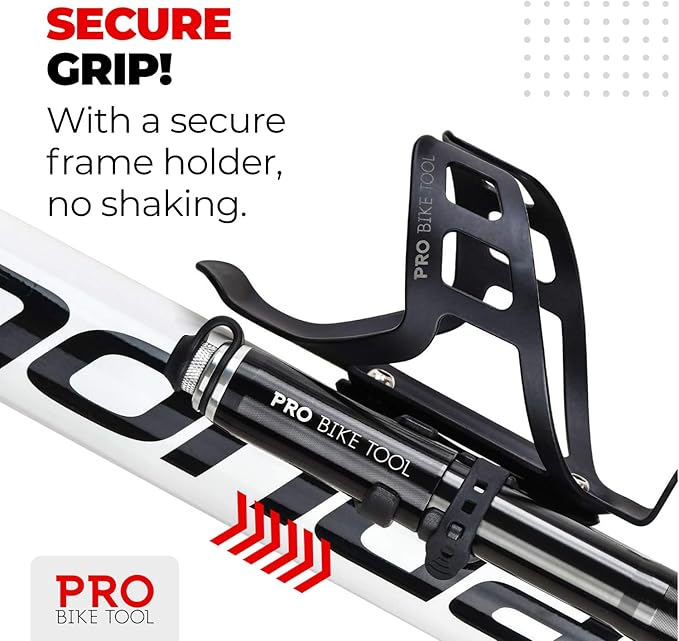 Pro Bike Tool Mini Bike Pump - Compact and Portable Bicycle Tire Pump for Fast Inflation - Compatible with Presta and Schrader Valves - Lightweight and Durable Design - Essential Bicycle Accessories