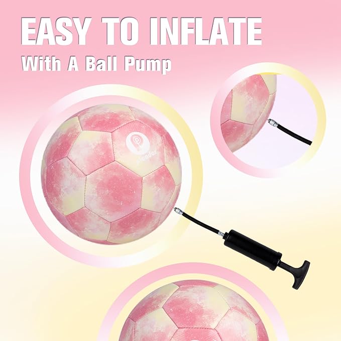 Size 4 Soccer Ball, Kids Soccer Balls for Girls Boys Youth Children Training Backyard School Indoor Outdoor Ball with Pump Gift