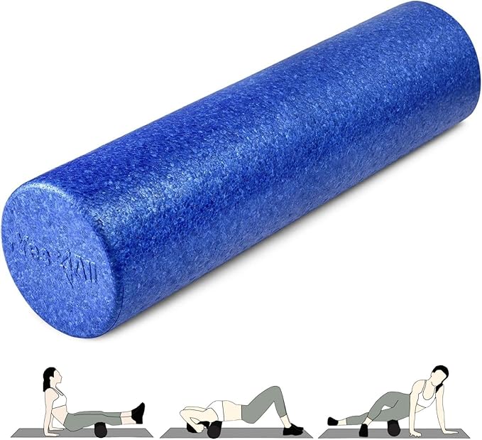 Yes4All High Density Foam Roller for Back, Variety of Sizes & Colors for Yoga, Pilates - Blue - 24 Inches