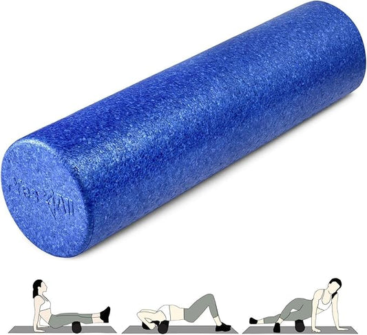 Yes4All High Density Foam Roller for Back, Variety of Sizes & Colors for Yoga, Pilates - Blue - 24 Inches
