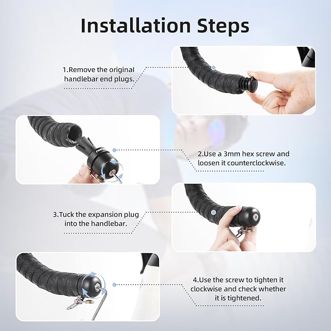 Bike Handlebar Bell - 80dB Loud Aluminum Alloy End Plug Bell for Road & Mountain Bicycles | 18-25mm Compatible | Waterproof & Lightweight 65g