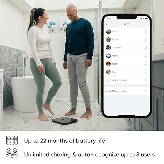 Wyze Smart Scale X - Digital Bathroom Scale for Body Weight, BMI, Body Fat, Muscle Mass, Heart Rate Monitor | ITO Glass & LED Backlight | Batteries Included, 400 lbs (White)