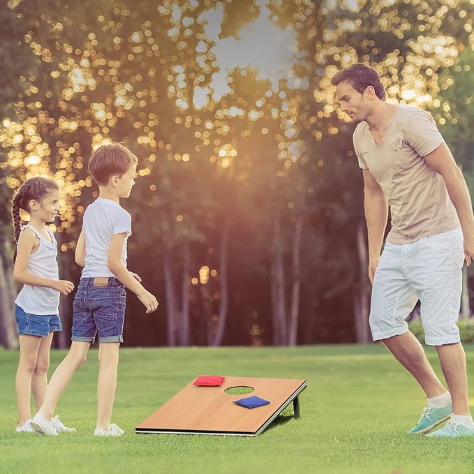 Cornhole Set 4x2 and 3X2 Regulation Size Corn Holes Sets with Carrying Bags & 8 Bean Bags Cornhole Boards Bean Toss Games for Adults Family Outdoor Beach Lawn Outside Backyard Games