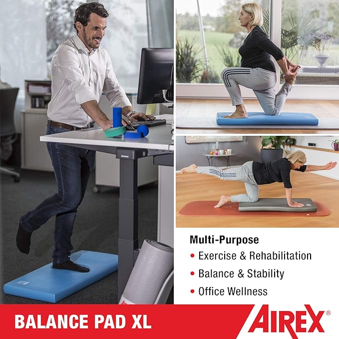 AIREX Balance Pad – Stability Trainer for Balance, Stretching, Physical Therapy, Exercise, Mobility, Rehabilitation and Core Training Non-Slip Closed Cell Foam Premium Balance Pad