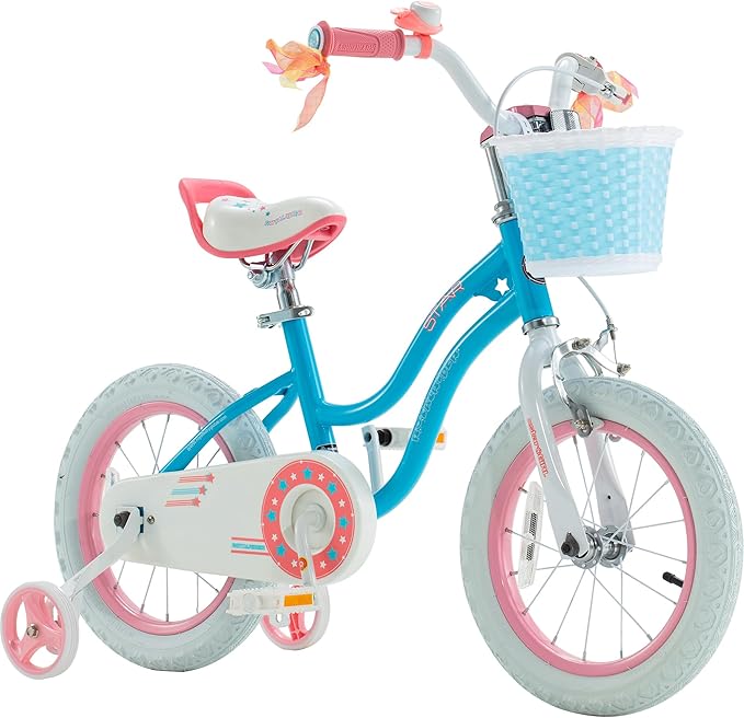 RoyalBaby Girls Bike EZ Bike Stargirl Training Free Balance to Pedal Easy Learning Bicycle, 12-20 Inch for Toddlers & Big Kids.
