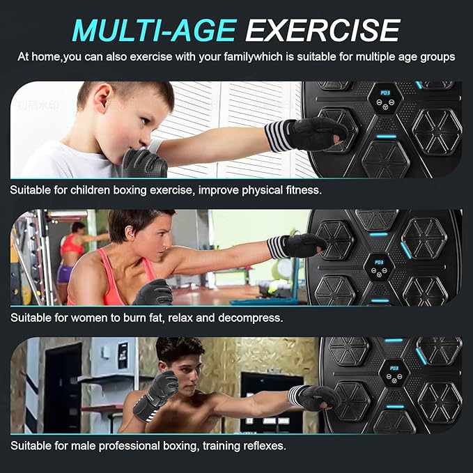 Music Boxing Machine,Boxing Music Machine with Boxing Gloves,Boxing Music Workout Machine,Smart Music Boxing Machine,Boxing Wall Target,9-Level Modes Adjustment (2024Upgrade_Boxing)