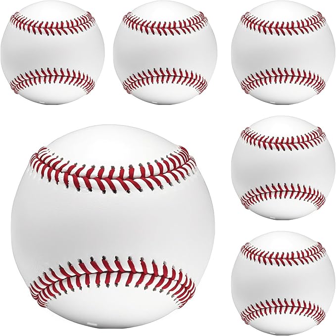 2 Pack Blank Baseballs Solid Cork Core, 9 Inch Baseball Balls Unmarked Autographs Baseball for League Play, Pitching, Hitting, Batting, Fielding, Autograph, Gifts