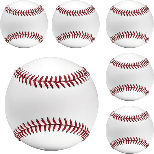 2 Pack Blank Baseballs Solid Cork Core, 9 Inch Baseball Balls Unmarked Autographs Baseball for League Play, Pitching, Hitting, Batting, Fielding, Autograph, Gifts