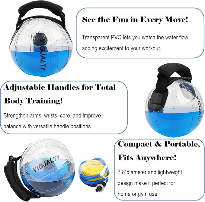 Heavy Duty Adjustable Aqua Bag - Durable Water Filled Training Aqua Bags for Strength Core & Full Body Workouts - Portable Fitness Equipment - Home Gym Outdoor Water Weights Sandbag Alternative