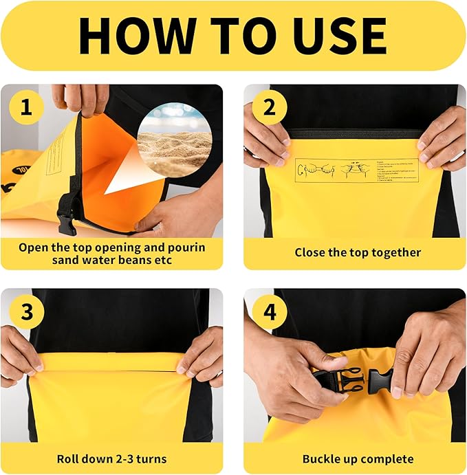 500D Sand Anchor for Small Boats, Power Watercrafts, 2 in 1 PWC Jet Ski Anchor Kit with Adjustable Buoy, Waterproof Dry Bag for Jet Ski, Kayak, Boat, Hiking Foldable Sandbags