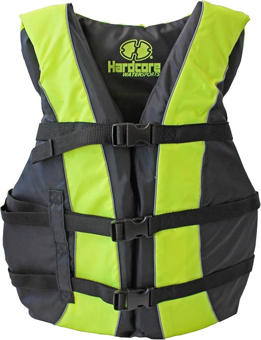 Hardcore Life Jacket Paddle Vest; Coast Guard Approved Type III PFD Life Vest Flotation Device; Jet ski, Wakeboard, Kayak; Ideal Extra Life Jacket for Your Pontoon Boat
