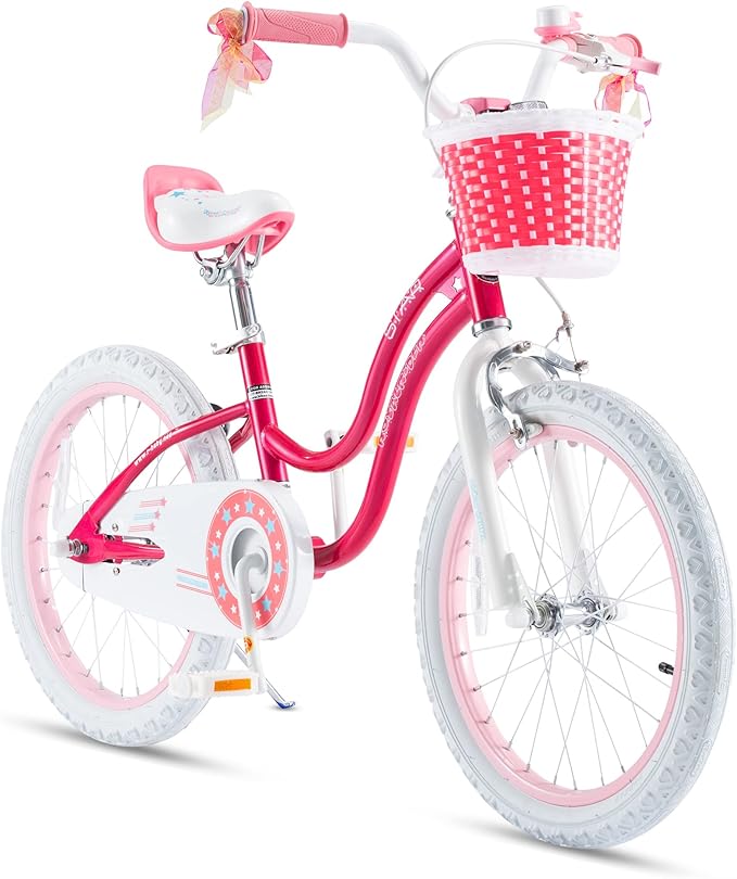 RoyalBaby Girls Bike EZ Bike Stargirl Training Free Balance to Pedal Easy Learning Bicycle, 12-20 Inch for Toddlers & Big Kids.