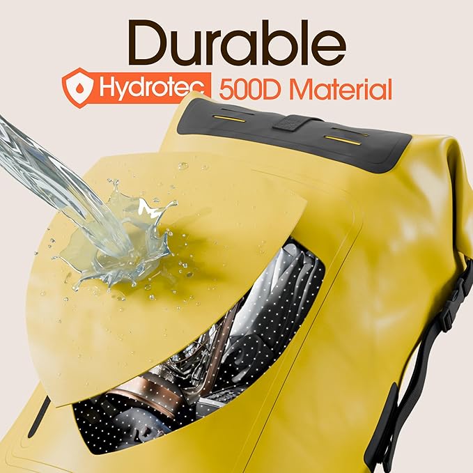 Earth Pak Waterproof Backpack - Heavy Duty Hiking Backpack - Roll-Top Closure - Waterproof Bag - Cushioned Dry Bags Waterproof w/ IPX8 Waterproof Phone Case - Wet Bag for Hiking, Kayak