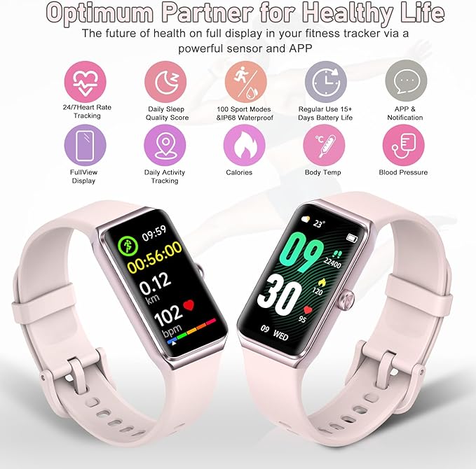 Fitness Tracker with Step Counter/Calories/Stopwatch, Activity Tracker, Health Tracker with Heart Rate Monitor, Sleep Tracker,1.47 Touch Color Screen, Pedometer Watch for Women Men