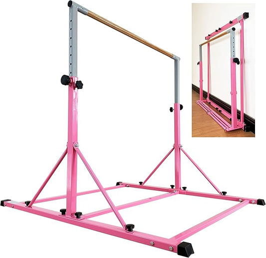 MARFULA Gymnastic Bar for Kid and Teenage Ages 3-25, 5 FT / 8 FT Base Length, 4 FT Width 5 FT Height, Gymnastic Kip Bar Horizontal Bar for Gymnast, Gymnastic Training Equipment for Home and Club Use