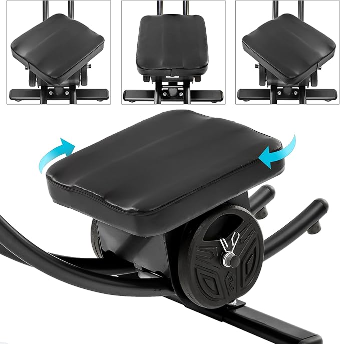 Deluxe Abdominal Crunch Coaster, 2023 Upgraded Ab Machine, Foldable Abdominal Exercise Machine, 6 Pack ABS Workout Equipment for Home gym with LCD Monitor, 2pc Weight Blocks(black)