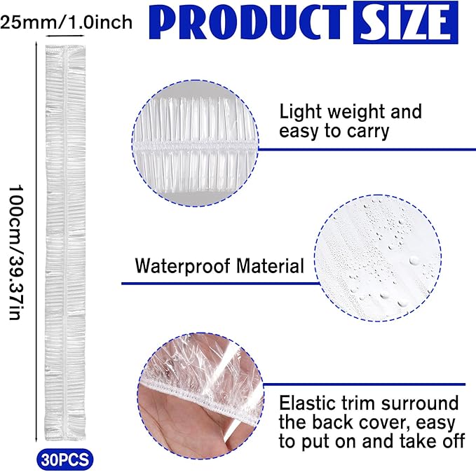 30pcs Backpack Rain Cover Disposable Waterproof Lightweight Backpack Cover Elastic Covers Protector for Outdoor Hiking Compact Raincoat Raincover for Cycling Travel (41-50L)