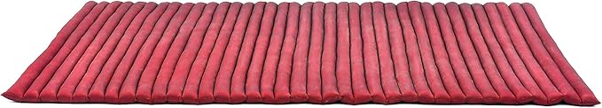 Leewadee - Kapok Roll Mat – Handcrafted Folding Sleep & Relaxation Mattress from Thailand, Ideal as Guest Bed, Camping Mat, Yoga Mat or Traditional Futon, 75 x 39 inches, Red