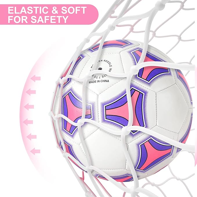 STEEFAN Pink Soccer Ball Full Size 3/4/5 for Kids Outdoor Play,Color Change Soccer Stuff with Official Size Ball Needles and Air Pump,Gift for Kid Teen Girl Junior,Indoor Outdoor Game Soccer Ball