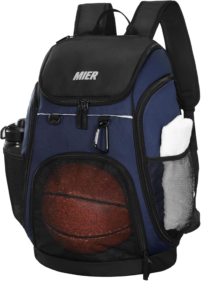 MIER Gym Backpack 40L Basketball Backpack with Ball Compartment & Shoes Storage Multi-Functional Sports Soccer Bag Large Equipment Back Pack Volleyball Backpacks for Men Women