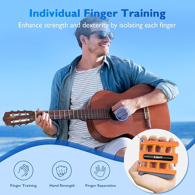 FitBeast Finger Strengthener, Finger Exerciser, Hand Exerciser for Improve Dexterity and Strength in Fingers, Hands, Forearms–Grip Strength Trainer for Musicians, Climbers