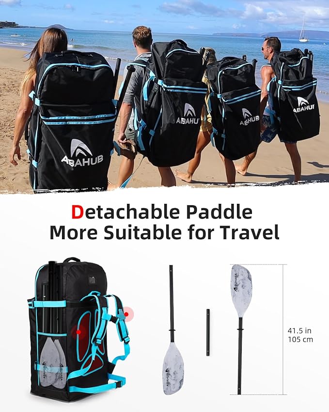 Abahub Adjustable Kayak Paddle 210-230 cm/ 230-250 cm Floating Kayaking Oars Boating Oars Canoeing Oars Black