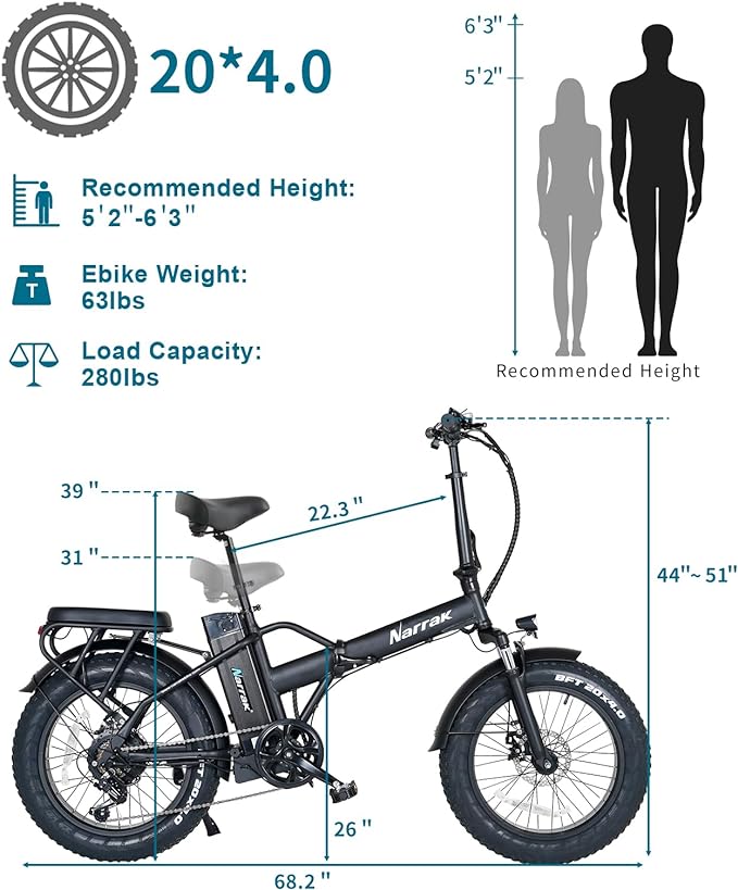 Fat Tire Folding Electric Bike, 48V & 624Wh Lithium Removable Battery, Peak 1100W Brushless Motor, Max Speed 28Mph, M5 Large LCD Display, Suspension, Step-Over/Thru Frame