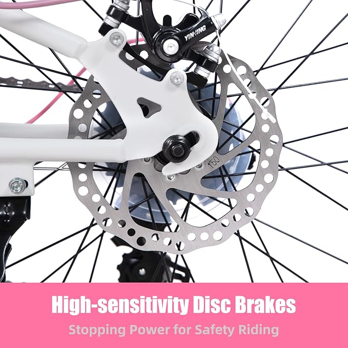 JOYSTAR 20 Inch Mountain Bike for Kids Ages 7-12 Year Old, 3-Inch Wide Knobby Tires, 7 Speed Shimano Drivetrain, Disc Brakes, Fat Tire Kids Bicycles for Boys Girls