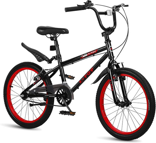 20 Inch Freestyle BMX Bike Bicycles, 20 Inch Boys Bikes Kid Bicycle for 7-12 Years Old Kid and Beginner Level Rider, Single Speed, Outdoor Cycling Bike Kids Mountain Bike, Multiple Colors