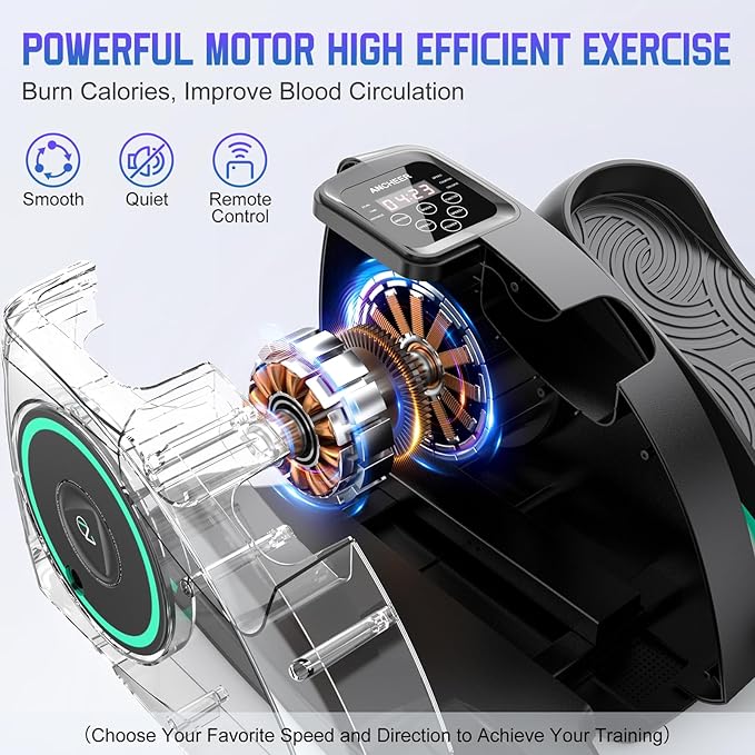 ANCHEER Under Desk Elliptical Machine, Electric Seated Pedal Exerciser, Mini Elliptical Machines for Seniors, LCD Display Monitor, Remote Control, Leg Exerciser for Home