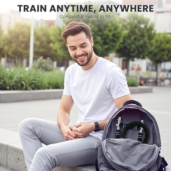 Twister Arm Trainer, 40-100lb Adjustable Chest Workout Equipment, Portable Chest Trainer for Men, Detachable Resistance Power Twister Bar for Home/Travel