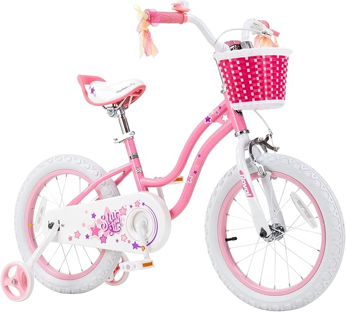 RoyalBaby Girls Bike EZ Bike Stargirl Training Free Balance to Pedal Easy Learning Bicycle, 12-20 Inch for Toddlers & Big Kids.