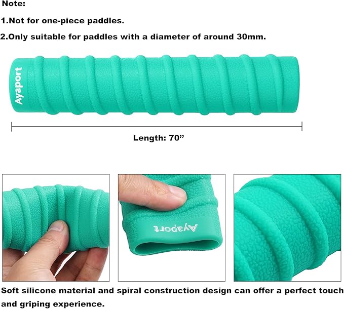 Ayaport Kayak Paddle Grips Non-Slip Silicone Wraps Blister Prevention Kayaking Accessories for Take-Apart Paddles