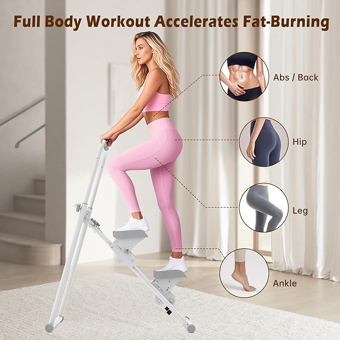 Leikefitness Stair Stepper for Home-Upgrade Vertical Climber,Folding Cardio Exercise Machine,Stair Climber for Full Body Workout with Adjustable Handlebar for Women & Men