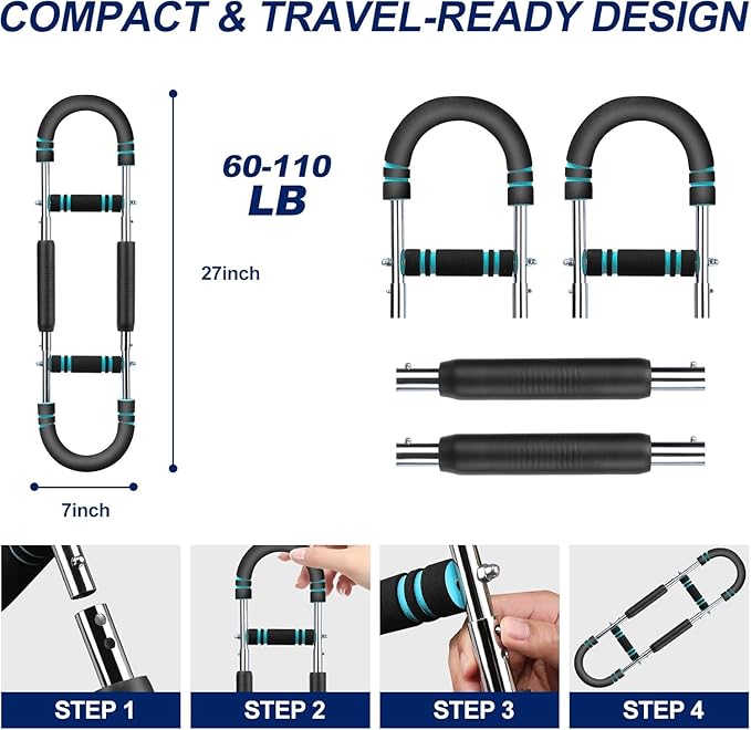 Twister Arm Trainer, 40-100lb Adjustable Chest Workout Equipment Power Twist Arm Trainer, Forearm Strengthener, Portable Spring Resistance for Home Fitness