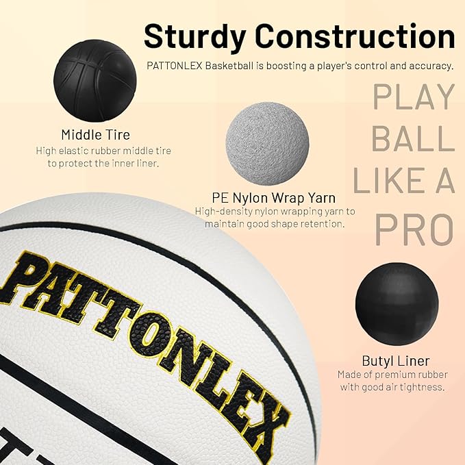 Basketball 29.5" - Official Size 7-Composite Leather - Indoor/Outdoor Basketball Ball for Adult Men