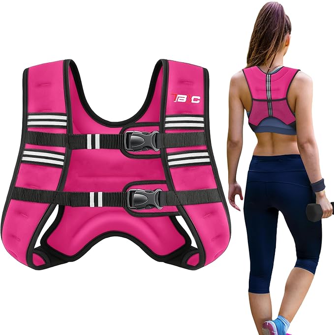 Weighted Vest Woman, 6 LB Womens Weight Vest for Walking, Strength Training Weight Vests for Men, Reflective Stripe Fitness Vest for Workout Running Jogging